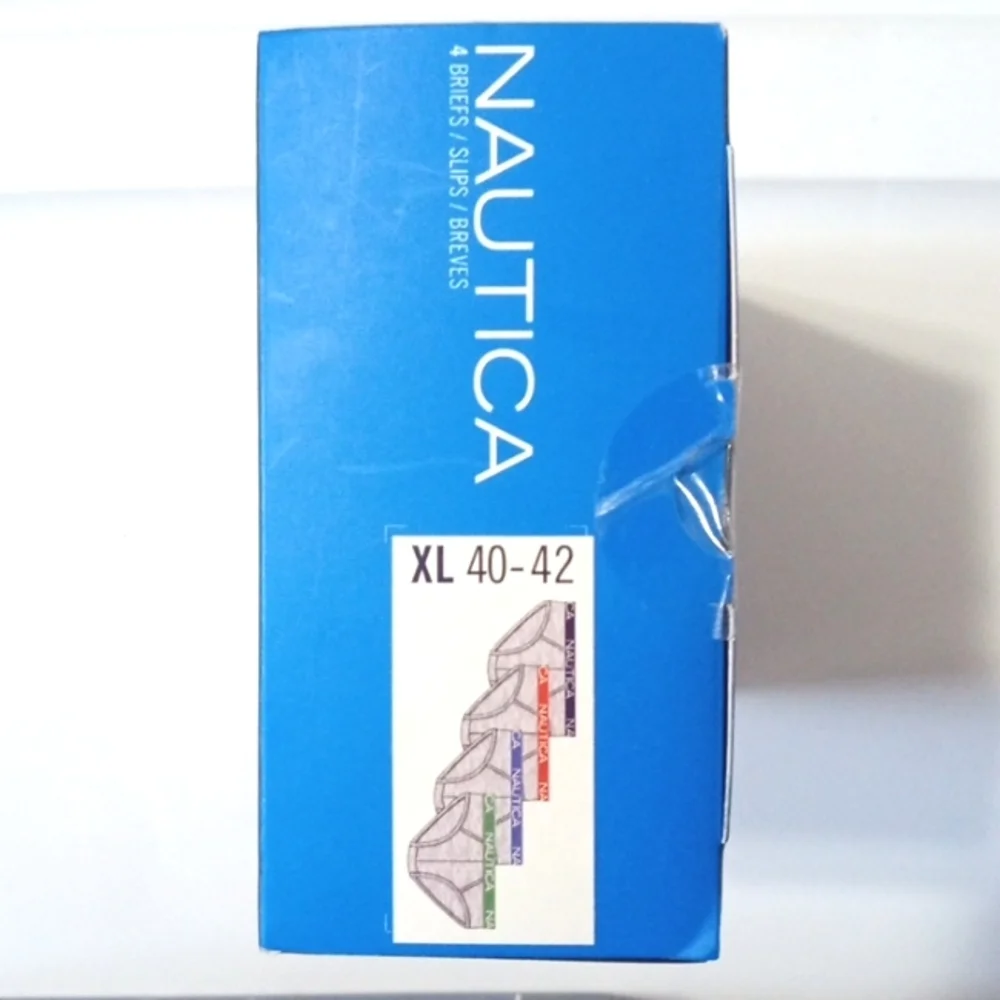 NAUTICA MEN'S TAGLESS STRETCH CLASSIC FIT BRIEFS 4 PACK SIZE XL 40-42 NWT